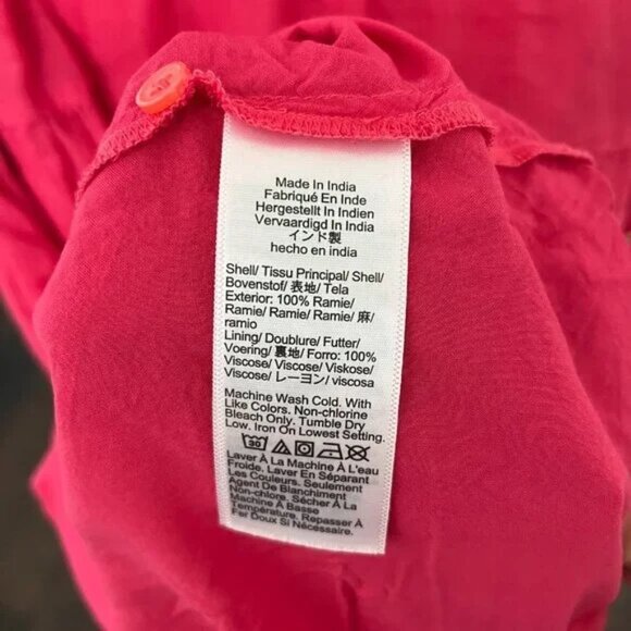 J.Crew Hyacinth V-Neck Ramie Dress Pink Size M Petite - Picture 6 of 6